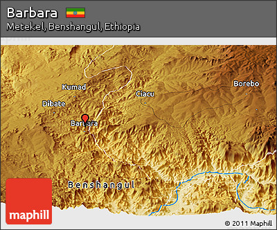 Physical Panoramic Map of Barbara