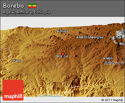Physical Panoramic Map of Borebo