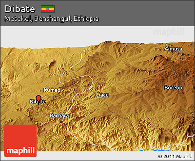 Physical Panoramic Map of Dibate