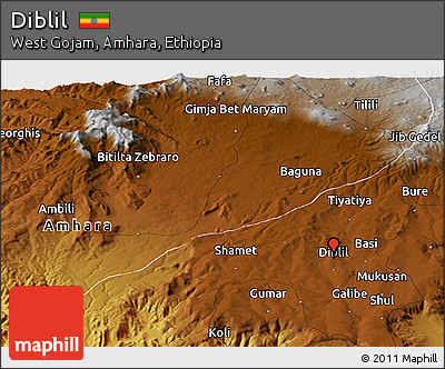Physical Panoramic Map of Diblil