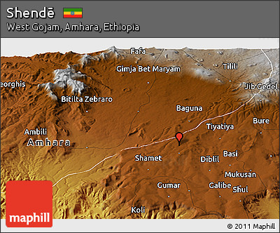 Physical Panoramic Map of Shendē