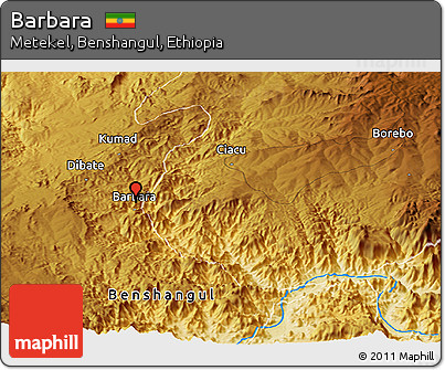 Physical Panoramic Map of Barbara