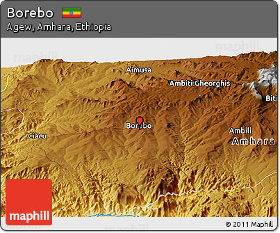 Physical Panoramic Map of Borebo