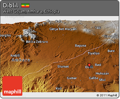 Physical Panoramic Map of Diblil