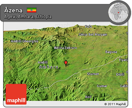 Satellite Panoramic Map of Āzena