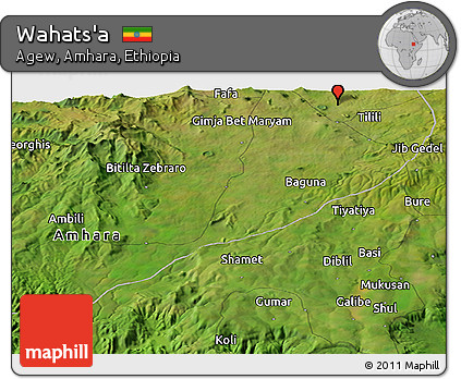 Satellite Panoramic Map of Wahats'a