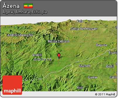 Satellite Panoramic Map of Āzena