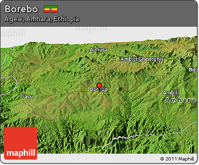Satellite Panoramic Map of Borebo