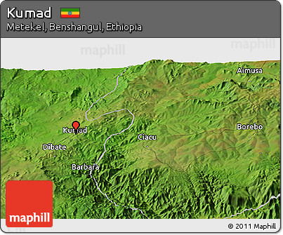 Satellite Panoramic Map of Kumad
