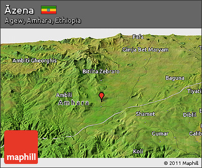 Satellite Panoramic Map of Āzena