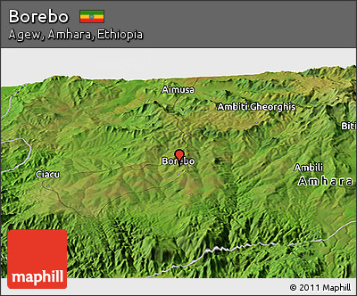 Satellite Panoramic Map of Borebo