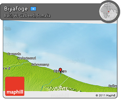 Physical Panoramic Map of Biyafoge