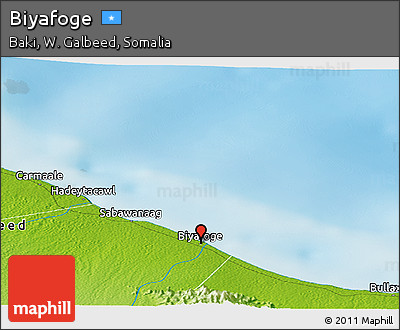 Physical Panoramic Map of Biyafoge