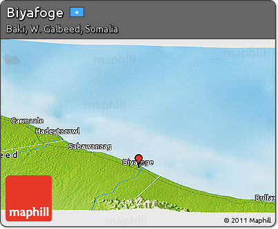Physical Panoramic Map of Biyafoge