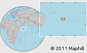 Gray Location Map of the area around 10° 38' 32" N, 56° 10' 29" E