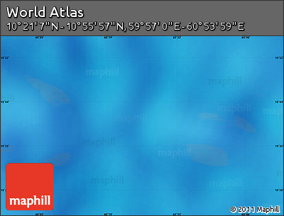 Physical Map of the Area around 10° 38' 32" N, 60° 25' 29" E