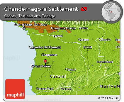 Physical 3D Map of Chandernagore Settlement