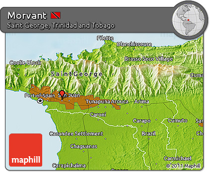 Physical 3D Map of Morvant