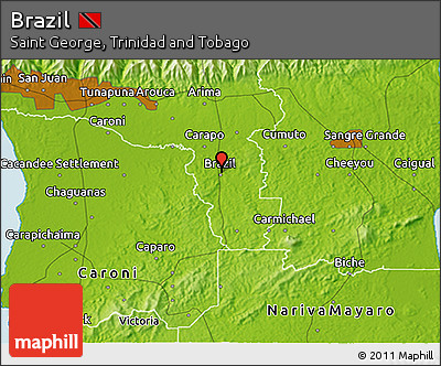 Physical 3D Map of Brazil