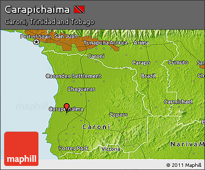 Physical 3D Map of Carapichaima
