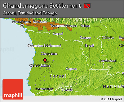 Physical 3D Map of Chandernagore Settlement