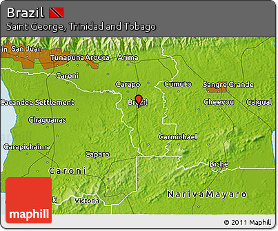 Physical 3D Map of Brazil