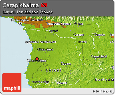 Physical 3D Map of Carapichaima