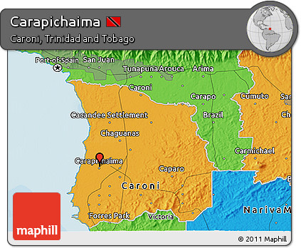 Political 3D Map of Carapichaima