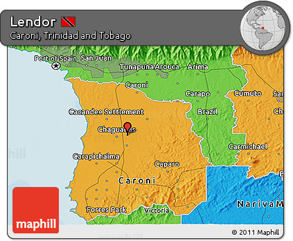 Political 3D Map of Lendor