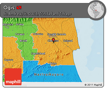 Political 3D Map of Ogis