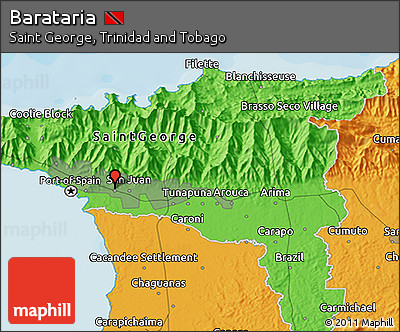 Political 3D Map of Barataria