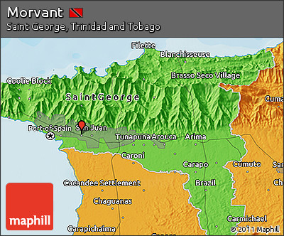 Political 3D Map of Morvant