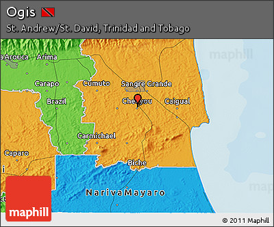 Political 3D Map of Ogis