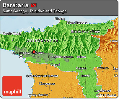 Political 3D Map of Barataria