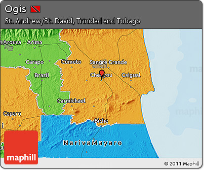 Political 3D Map of Ogis
