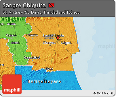 Political 3D Map of Sangre Chiquita