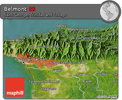 Satellite 3D Map of Belmont