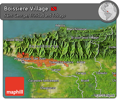 Satellite 3D Map of Boissiere Village