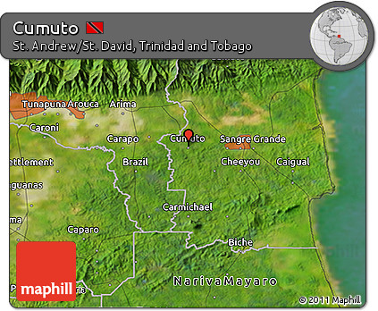Satellite 3D Map of Cumuto