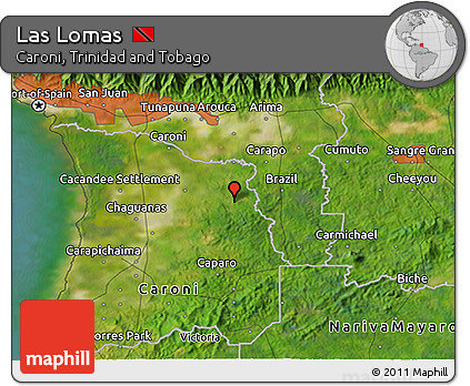 Satellite 3D Map of Las Lomas