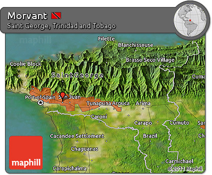 Satellite 3D Map of Morvant