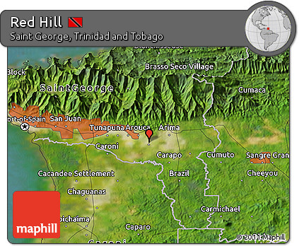 Satellite 3D Map of Red Hill