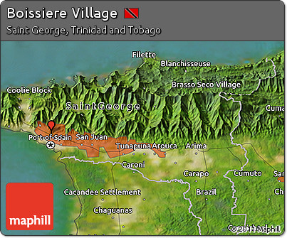 Satellite 3D Map of Boissiere Village
