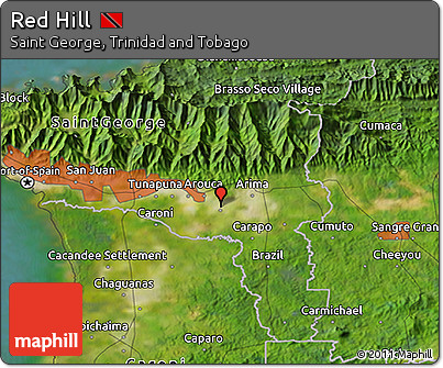 Satellite 3D Map of Red Hill
