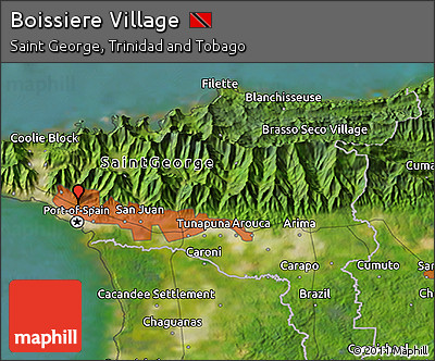 Satellite 3D Map of Boissiere Village