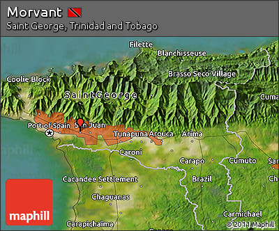 Satellite 3D Map of Morvant