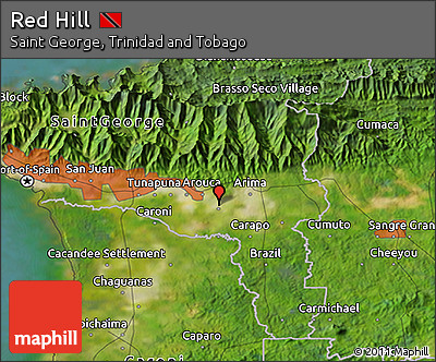 Satellite 3D Map of Red Hill