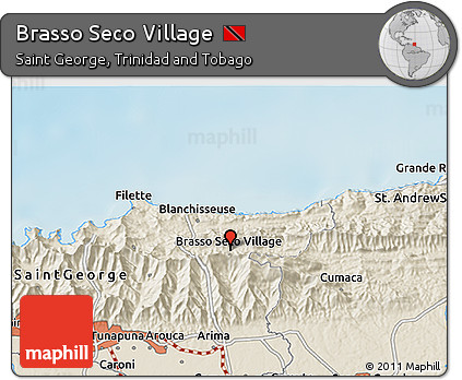 Shaded Relief 3D Map of Brasso Seco Village