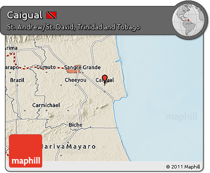 Shaded Relief 3D Map of Caigual