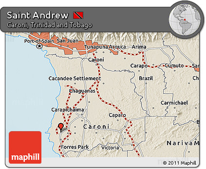 Shaded Relief 3D Map of Saint Andrew